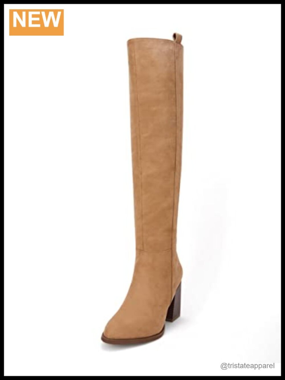 Women's Over Knee Stretch Faux Suede Boots Chunky Heel Pointed Toe Side Zip